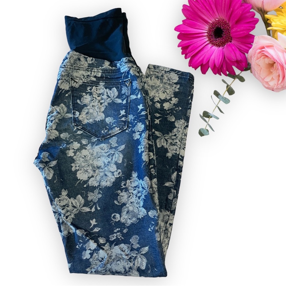 Vigoss maternity over the belly floral jeans